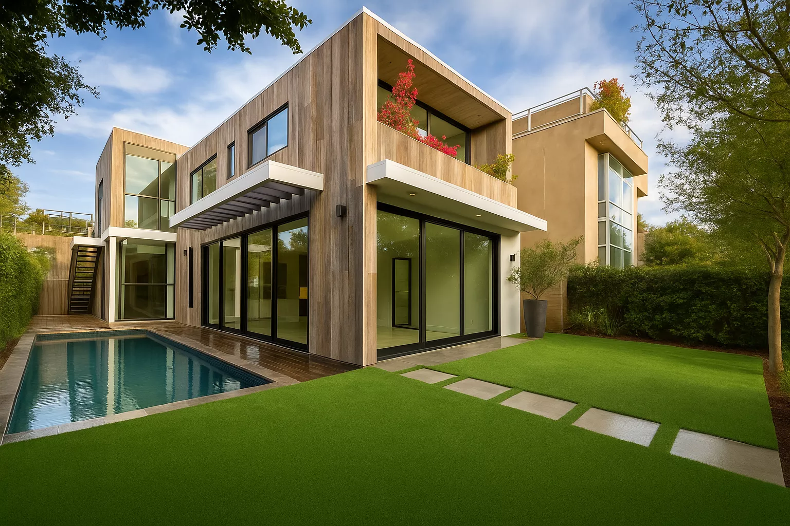 Beautiful artificial turf installation